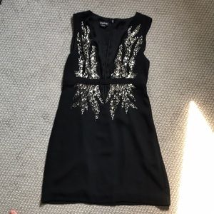 Bebe jeweled low cut mini dress size 4